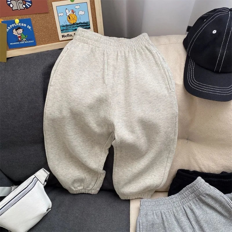 Spring Autumn Fashion Boys Trousers Pants Solid Color for Girls Kids Casual Style Kid Clothes 250527