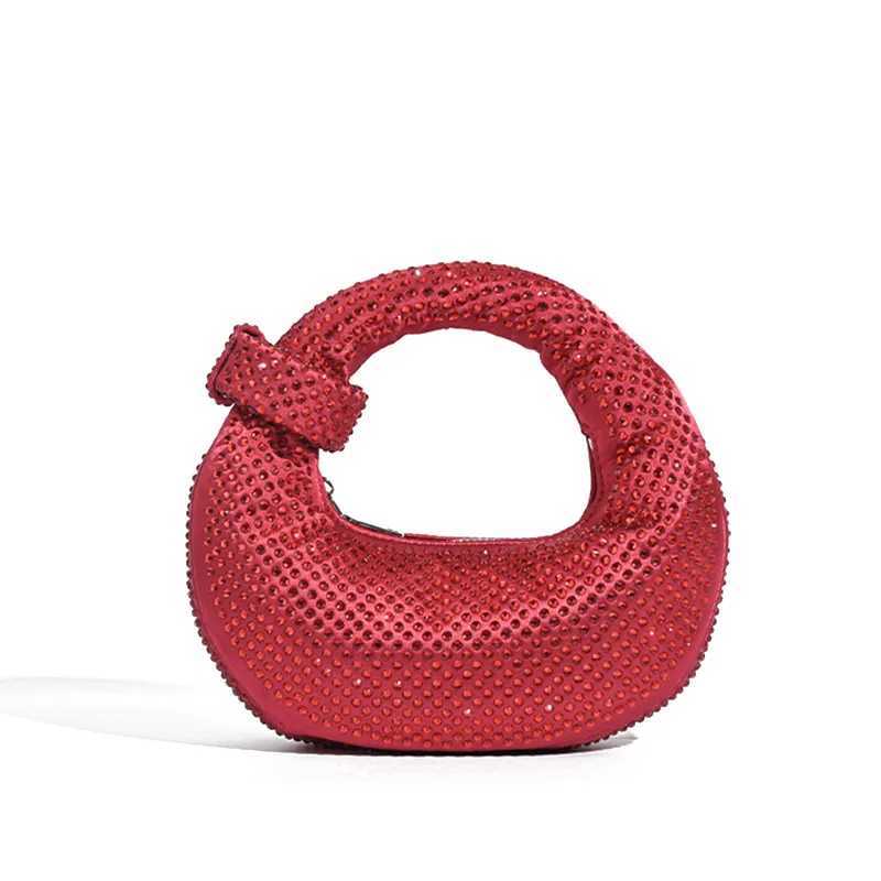 New Crystal Shiny Diamonds Evening Bag Fashion Womens Handbag Wedding Party Clutch Purse Luxury Satin Bag Female Shoulder Bags W250527