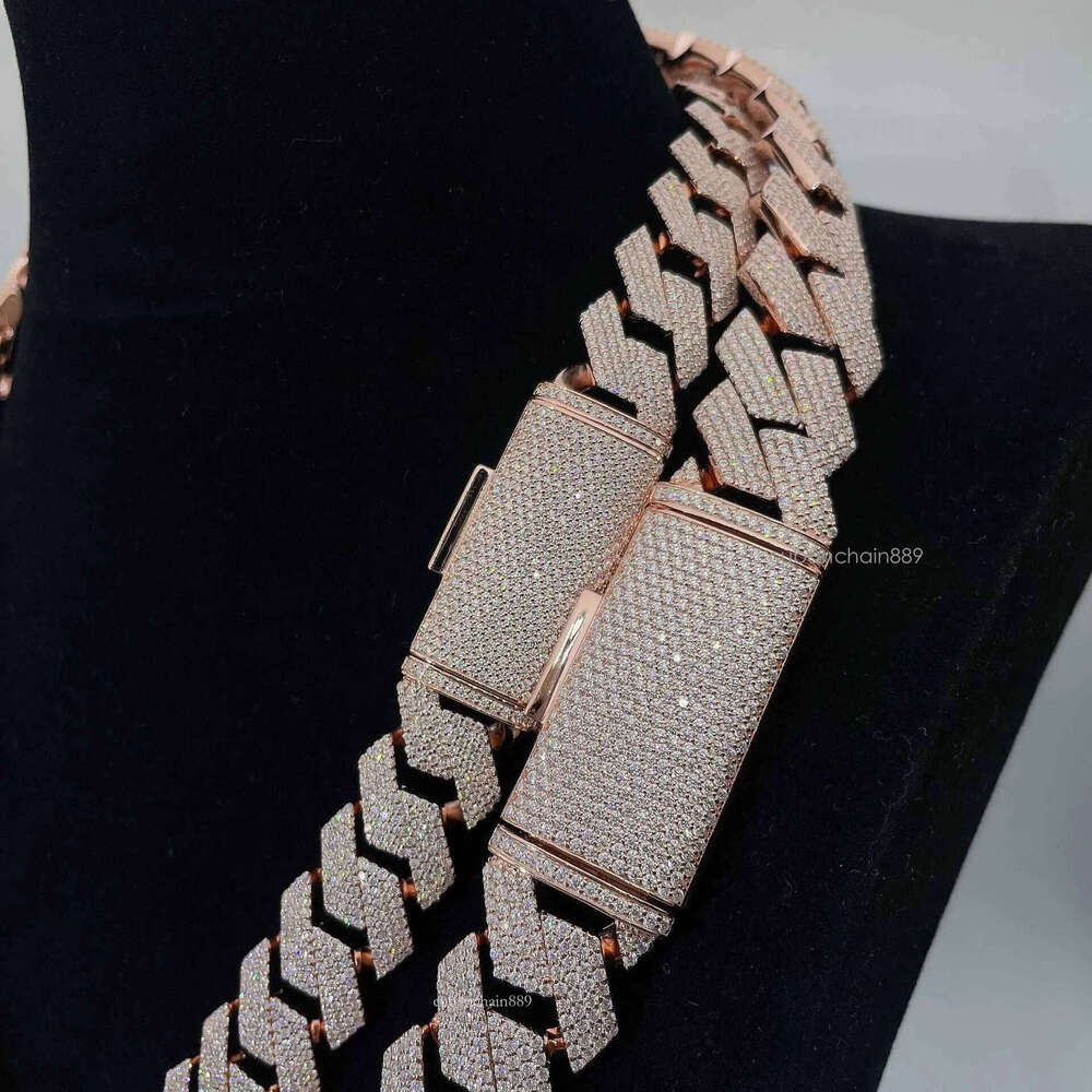 Hip Hop Sterling Sier VVS Dia Jewelry Cuban Link Chains Moissanite Necklace For Men Women