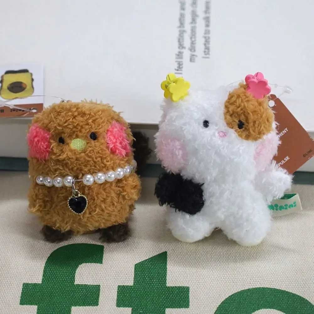 Stuffed Animals Plush Little Bear Keychain Plush Doll Soft Curly Plush Sitting Doll Pendant Animal Bear Cute Bear Bag Pendant W250526