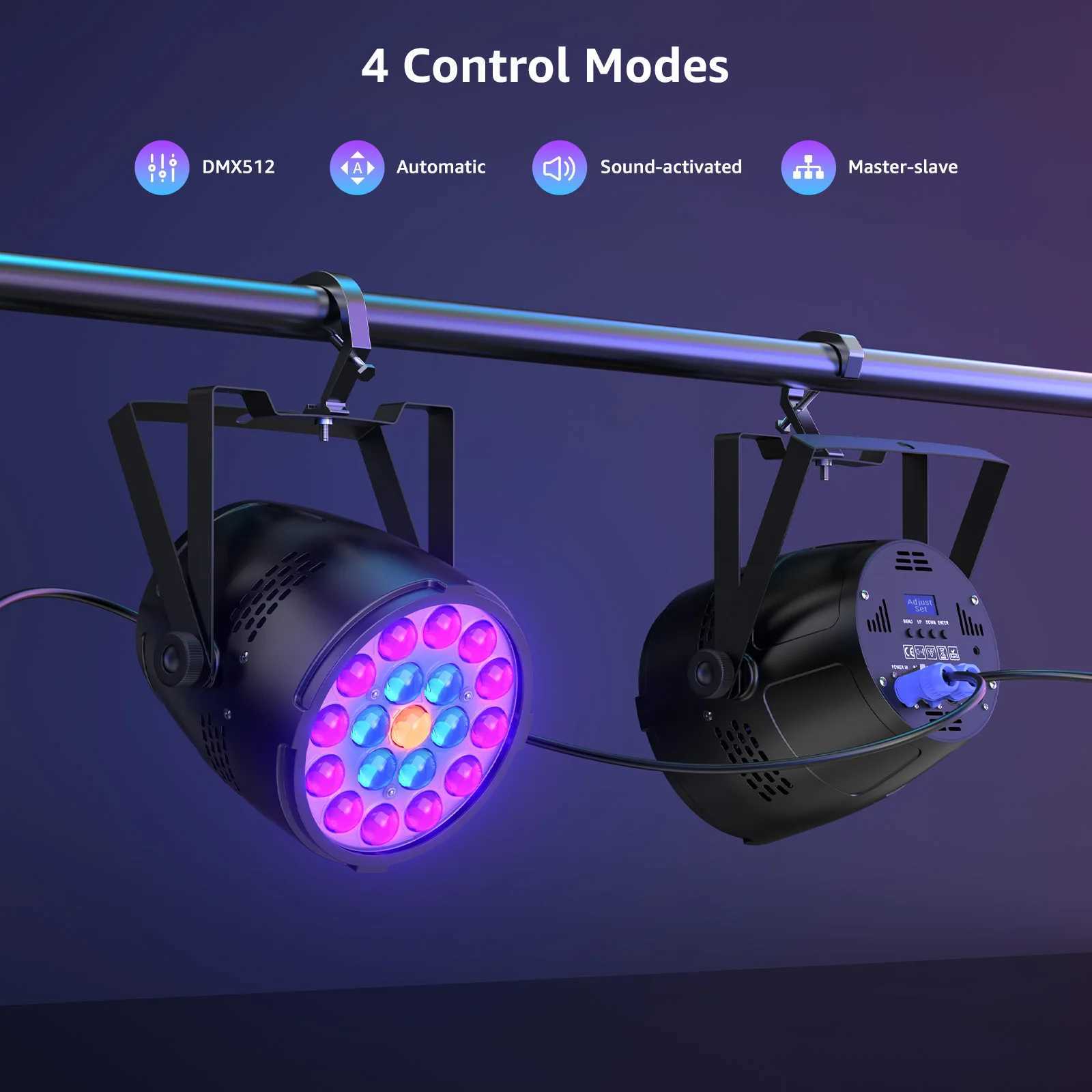 UKing 19x15W LED Par Light RGBW 6in1 Zoom Stage Light DMX512 Focused Wash Light For DJ Disco Party Nightclub Stage Lighting XJ250527