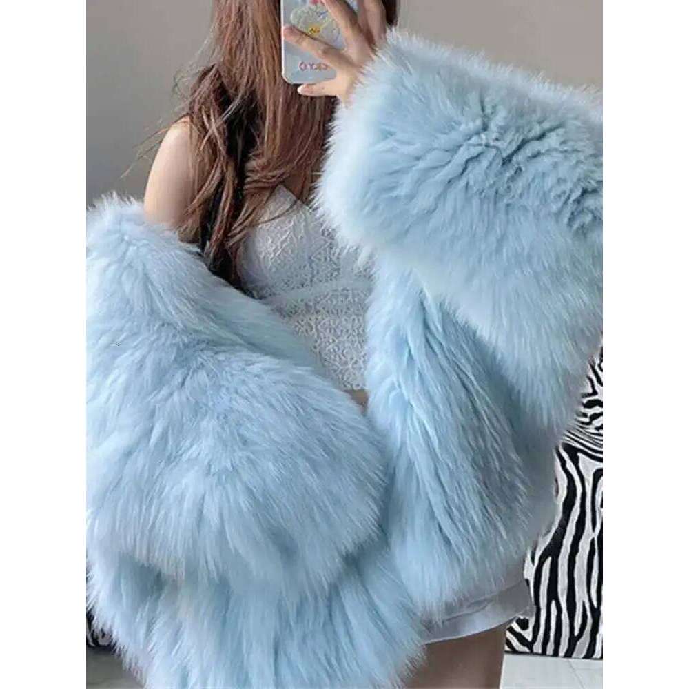 UCXQ Temperament Hooded Batwing Sleeve Warm Faux Fur Coats For Women Casual Thick Female Jacket 2025 Autumn Winter New 23A4612