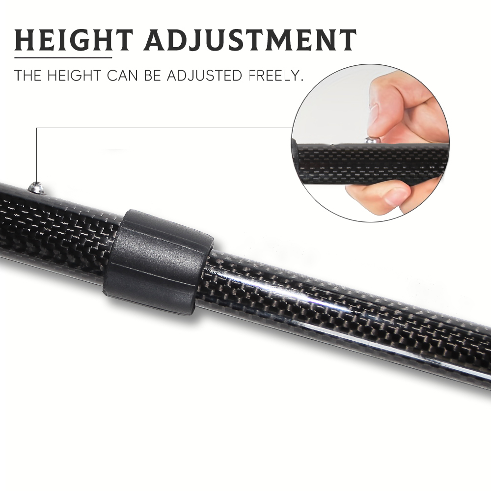 Tactile Adjusting Hiking Sticks Crafted from Premium Carbon Fibre w/ Secure Wooden Tips