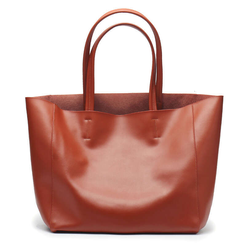 New Capacity Commuter Mommy Cowhide Large Genuine Leather Tote Single Shoulder Crossbody Shopping Bag designer bag