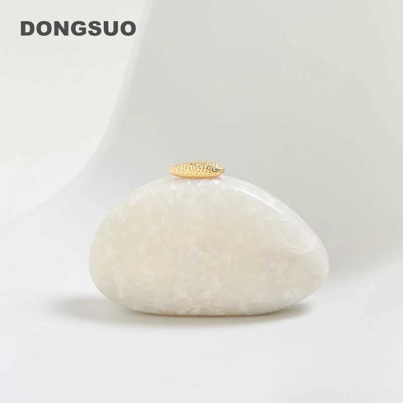 Egg shape Clutch Bag Acrylic purse women wedding evening party cute ivory pearl box purse handbag summer new 2025 W250527