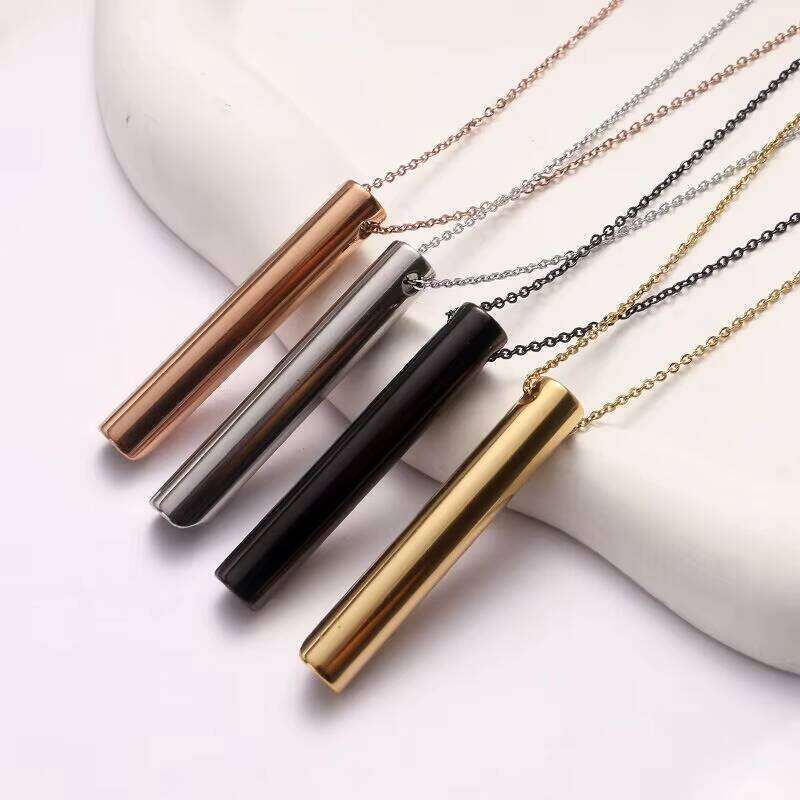 Stainless Steel Necklace Whistle Pendant Engraved Customer Memories Text Adjust Breathing Slow Pressure Accessories