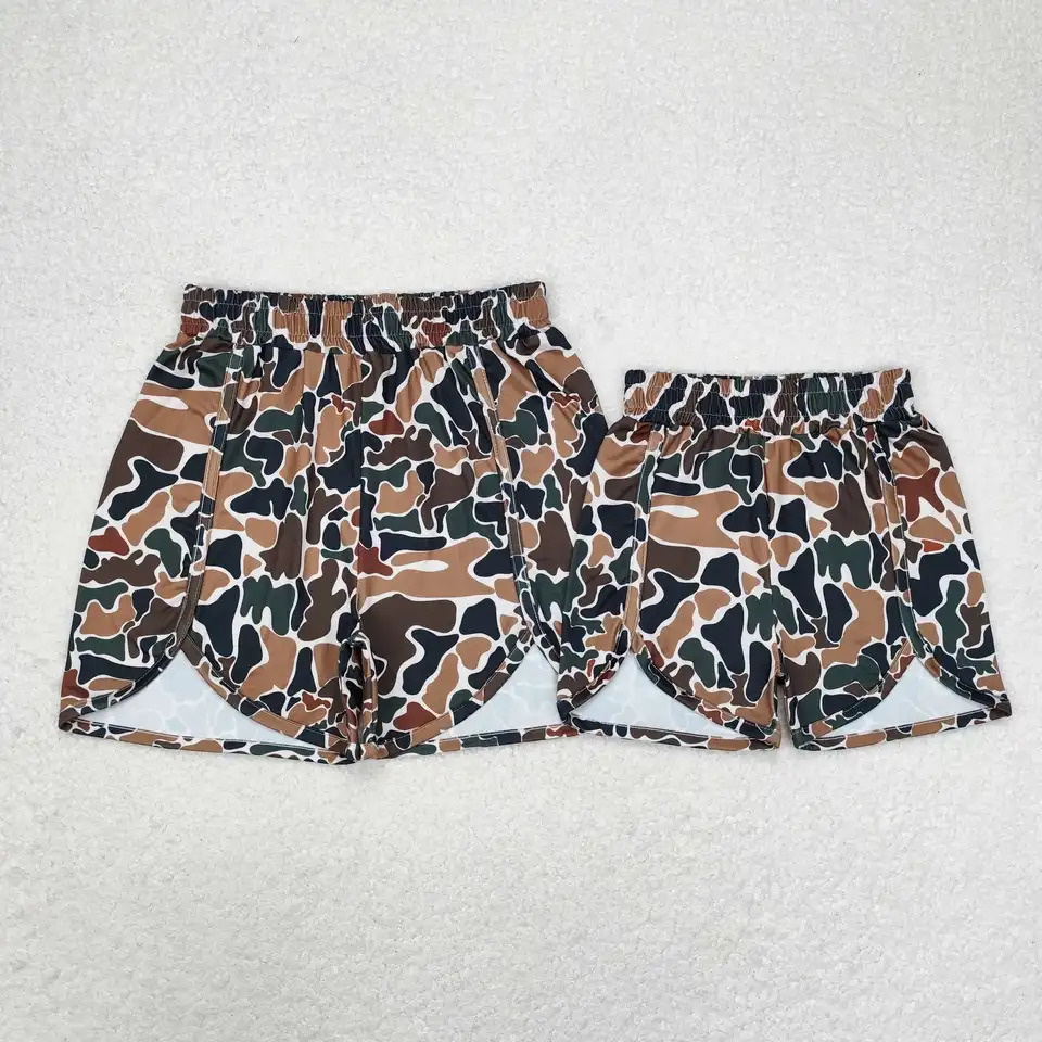 Wholesale Baby Girl Adult Summer Camo Running Shorts Athletic Workout Beach Clothing Kids Children Toddler One Piece Clothes 250527