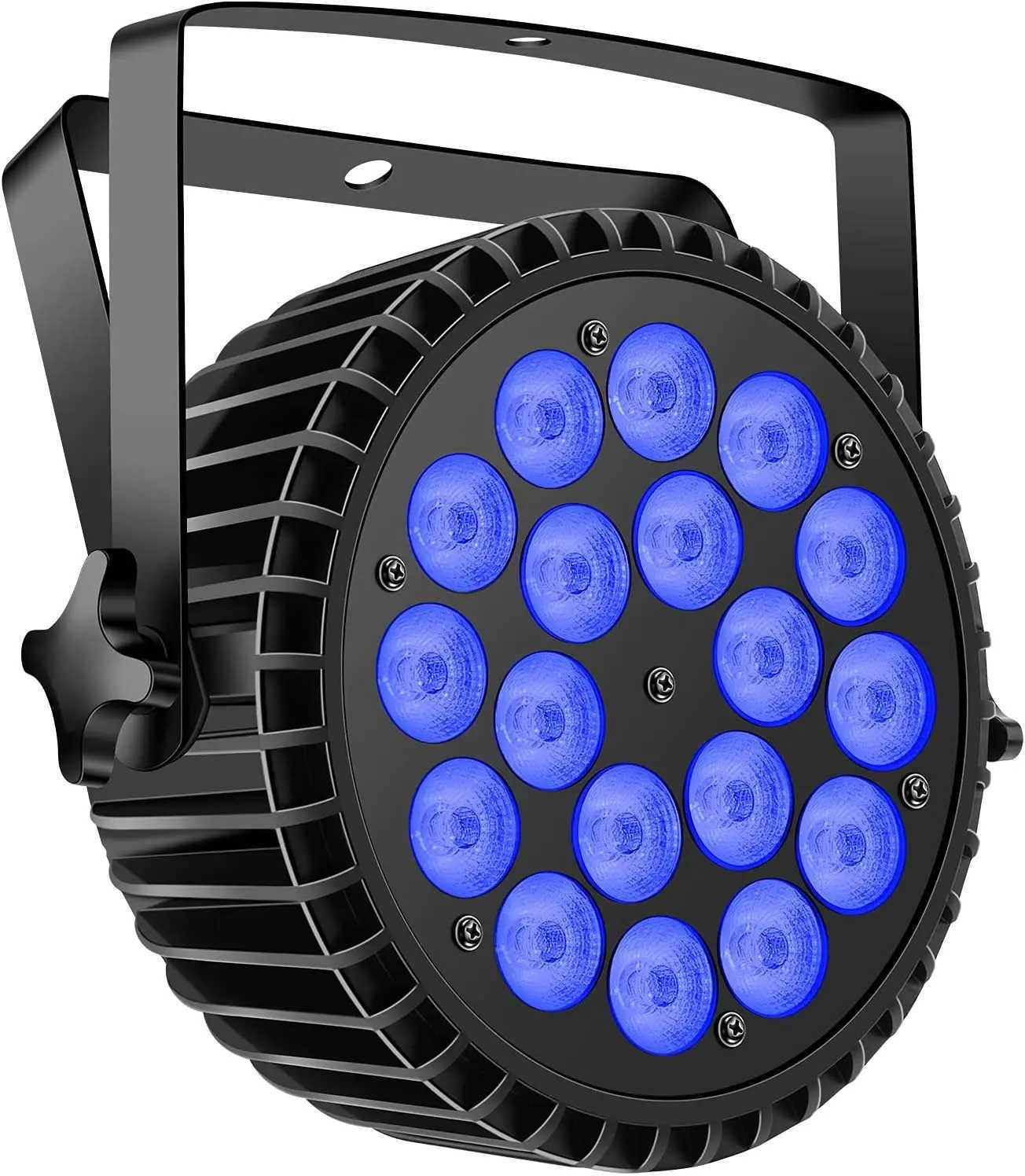 Aluminum Alloy LED Par 18x18W RGBWA+UV Lights 6in1 LED Lighting DMX512 Disco Light Professional Stage Dj Equipment Fast ShippingXJ250527