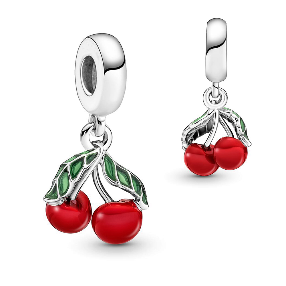 FewDook Silver Plated Fruit Series Avocado Cherry Charm Pendant For Original DIY Bracelet Strawberry Beads Gift Women Fine Jewelry 2025 HOT SALE