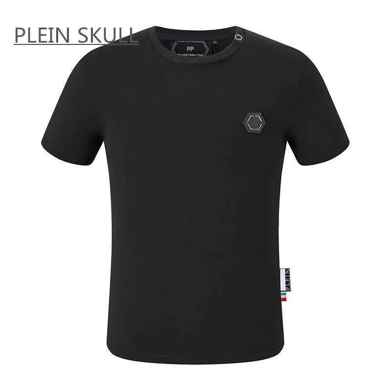 PLEIN SKULL Breathable Mens Fitness T-shirt Cotton Classic Retro Summer Short Sleeve Top Casual Round Unisex Neck Tee Z250527