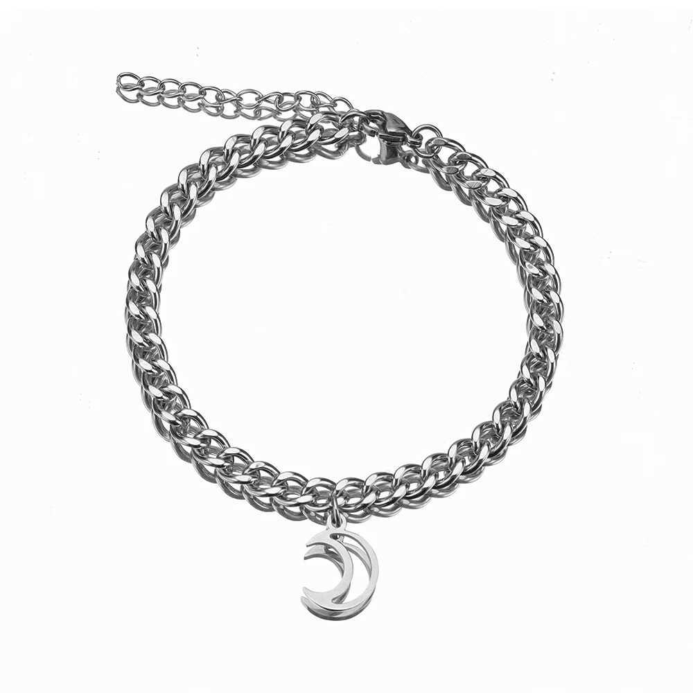2pcs/set Sun Moon Couple Stainless Steel Couple Bracelet for Men and Women Waterproof Colorfast Jewelry Valentines Day Gift W250526