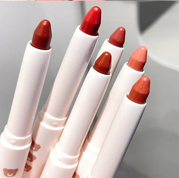 SHAQINUO Milk Smooth Silky Lipstick Pencil Matte Matte Velvet Pure Lust White Lipstick