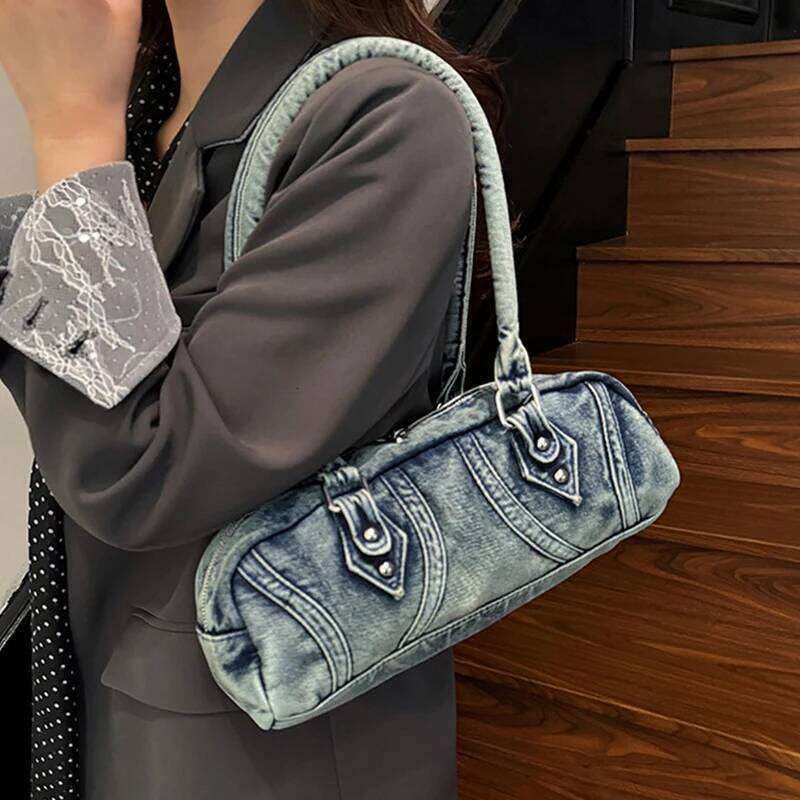 Women's Bags Designer Novelty Travel For Women Designer Jeans Large Capacity Denim Shoulder Leisure Pillow Handbag Lady Brand Boston Bag