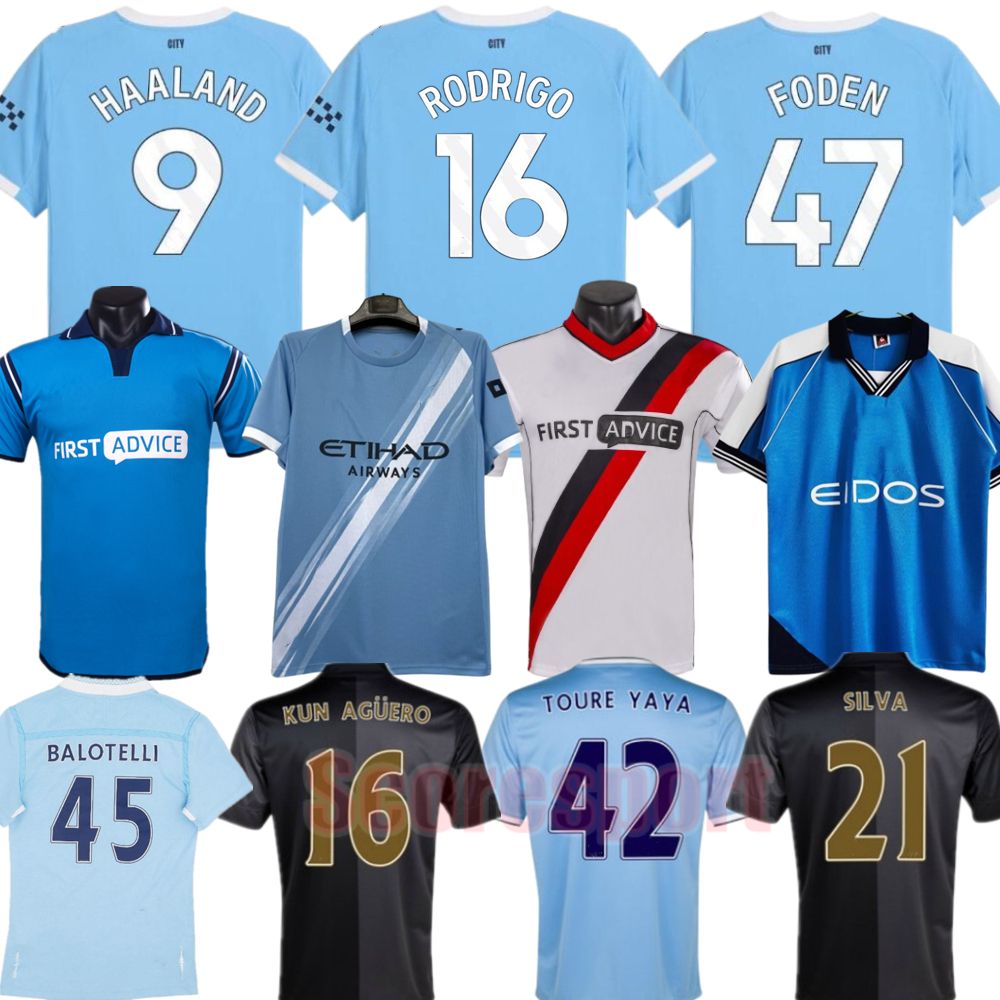 HAALAND RODRIGO city 25 26 Soccer Jerseys KUN AGUERO SILVA TOURE YAYA KOMPANY Retrio Football shirts Man kids Boys Girls foortall uniforms Retro Kit 3XL 4XL