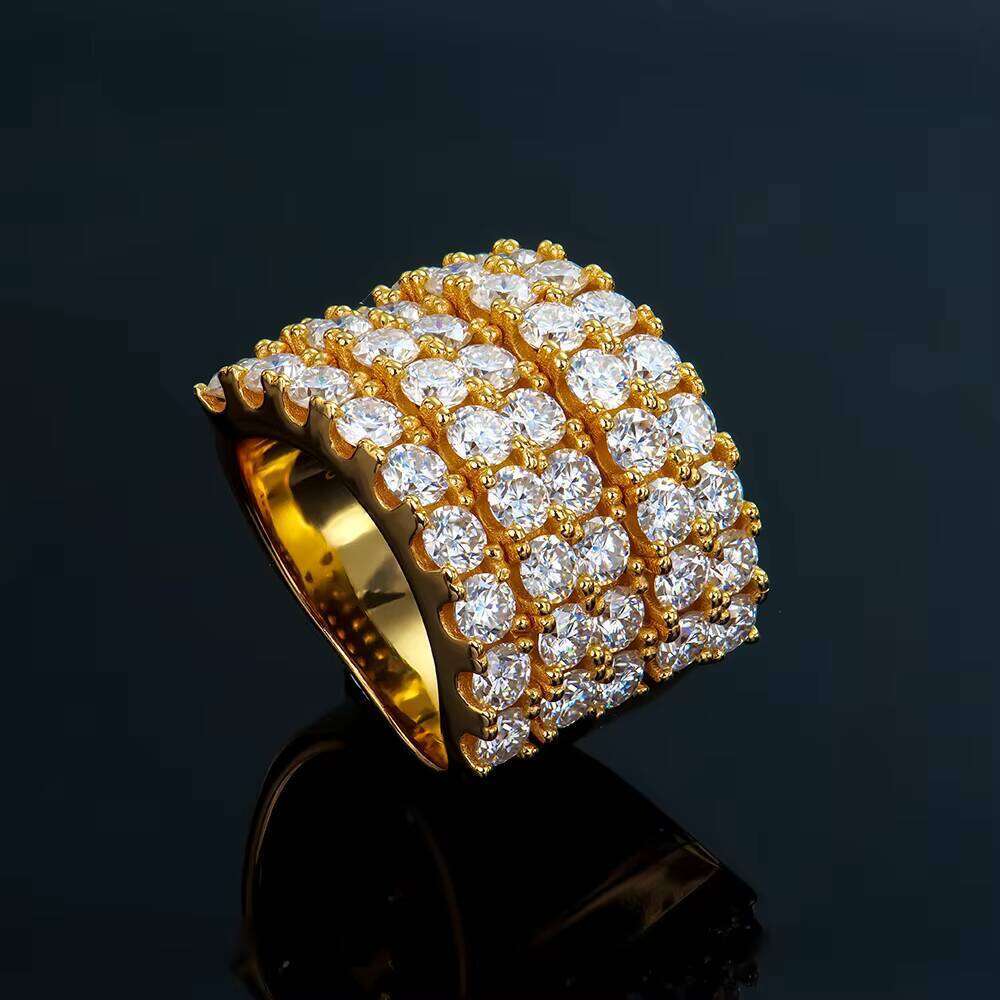 Xingyue Fashion Jewelry Pure Silver 5 Row VVS Moissanite Engagement Ring