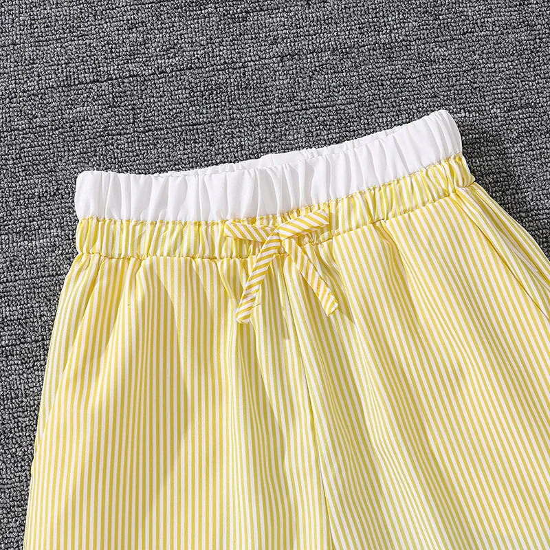 Girls Pants Children Kids Loose Casual Stripe White Edge n Spring Summer Fashion Candy Colors 812 Years Old 250527
