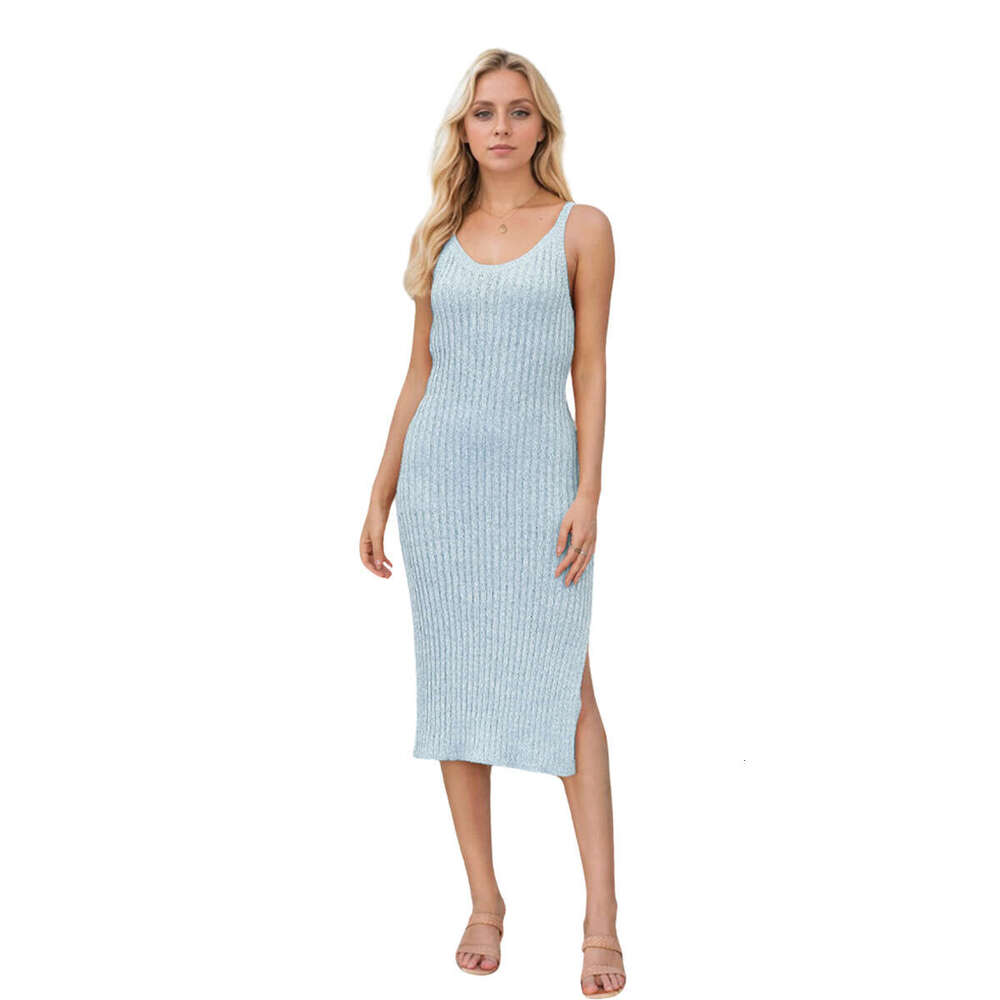 2025 Summer New Women's Fashion Casual Split Mid-Length Dress
