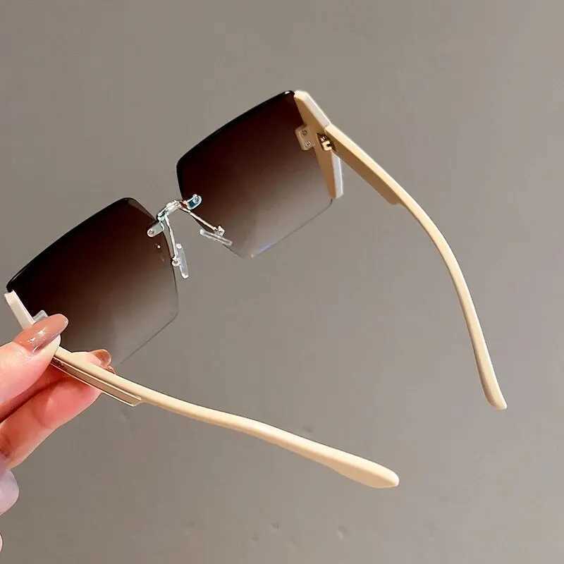 KAMMPT New Square Frameless Retro Sunglasses for Women Fashion Vintage Glasses Men Luxury Trend Brand Designer Shades Eyewear Z250527