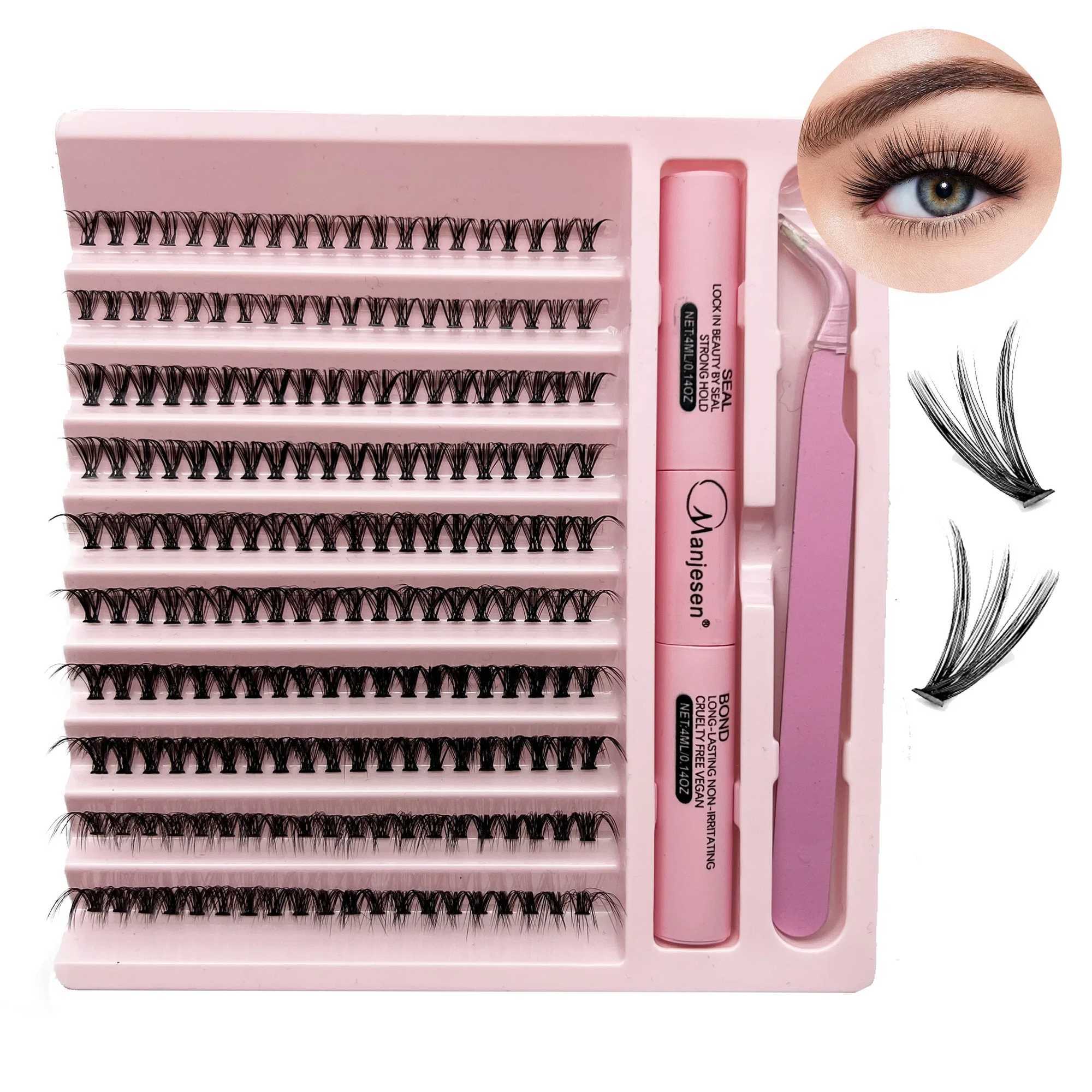DIY Lashes Extension Kit Eyelashes 200 PCS Clusters Lash Bond and Seal Makeup Tools for Gluing Lashes Gluing Glue Accessories z250526CCXT