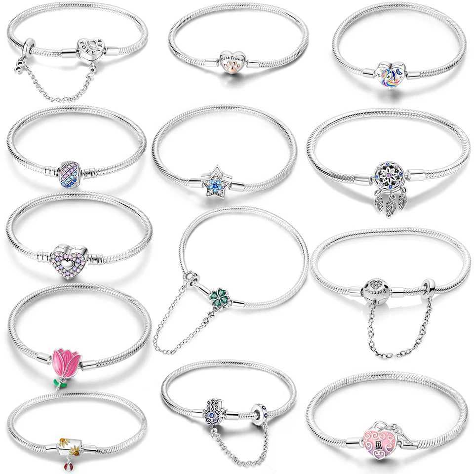 Original Heart Shell Butterfly Footprint Bracelet 925 Sterling Silver Fit Brand Me Charm Beads Fashion Women Bracelet Jewelry W250526