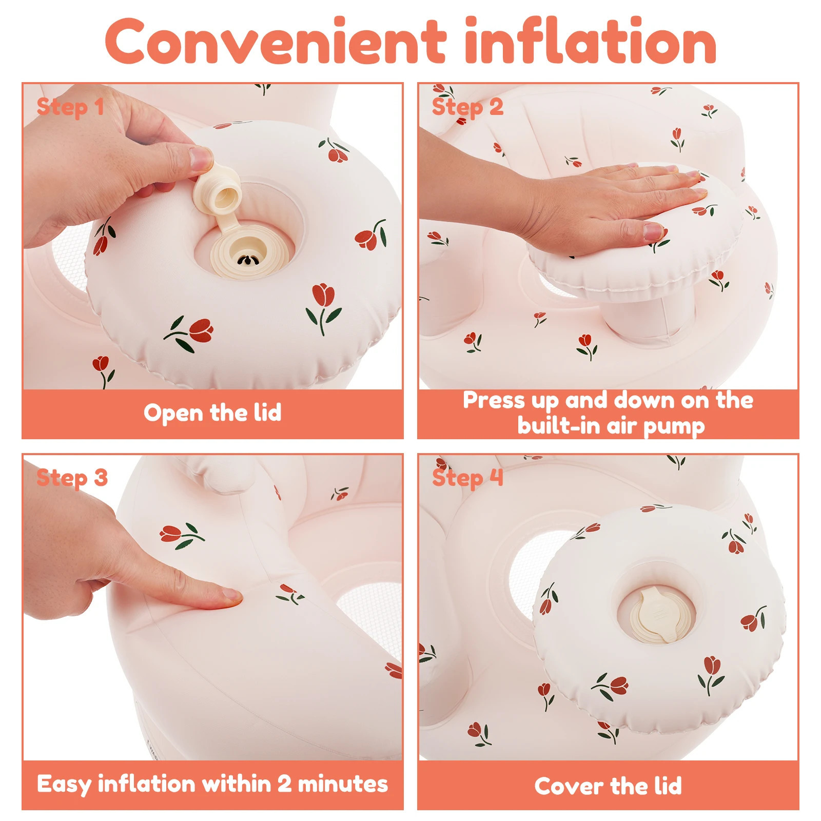 Inflatable Baby Seat Breathable Chair Portable Blow Up Infant Safe Floor for 324 Months 250527