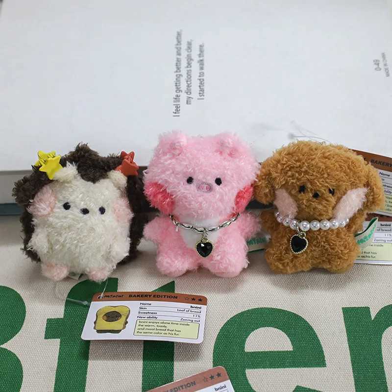 Cartoon Animal Mini Plush Doll Keychain Furry Hedgehog Pendant Keychain Cute Fox Stuffed Keychain Kawaii Keyring Gifts Wholesale W250526