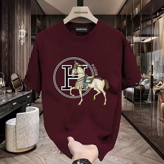 Free shipping designer t-shirt for mens t-shirt black white red green khaki grey Printed casual trend round neck versatile fashion