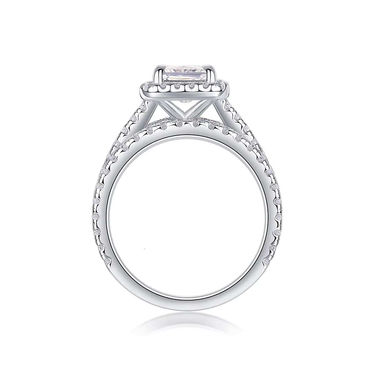 Wholesale Price 925 Sterling Silver Moissanites Ring Trendy Women Moissanite Hip Hop Diamond Rings
