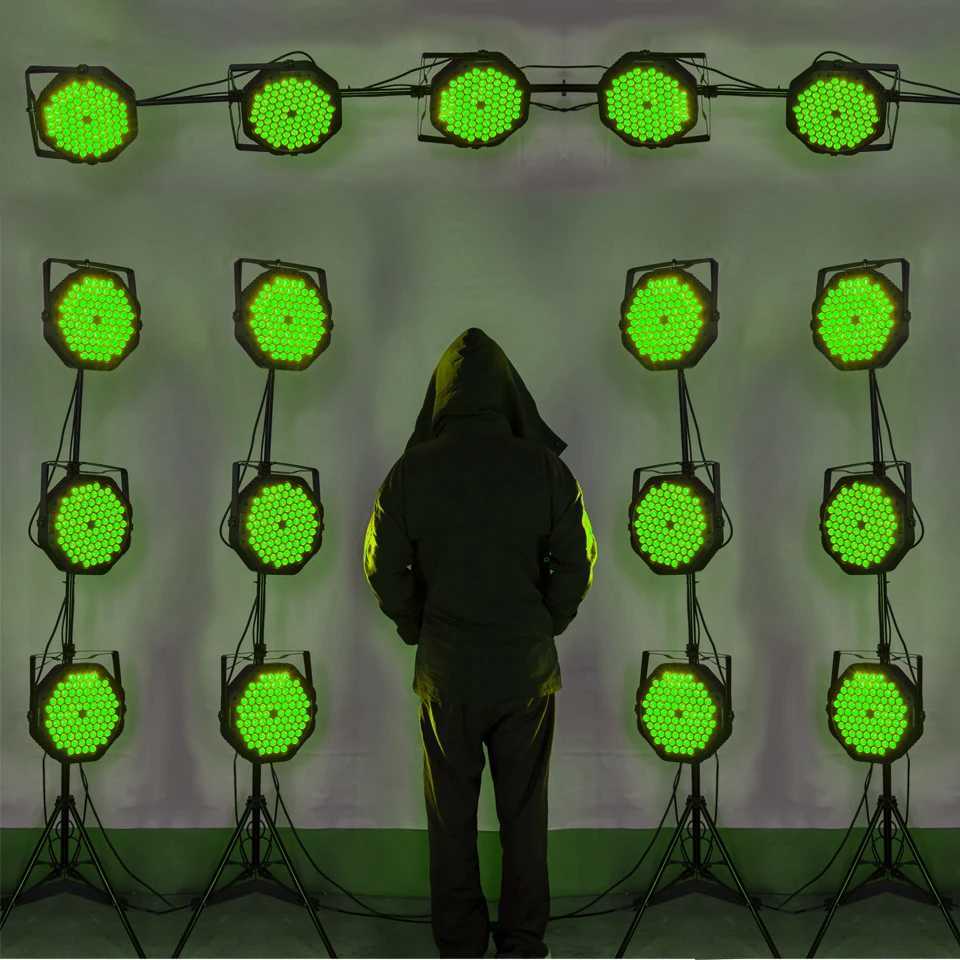 New 80W 84LED par lighting LED Party Flat Strobe Dmx512 Sound Controller RGB 3In1 Colors Lamps for KTV Dj Disco Wedding Xmas XJ250527