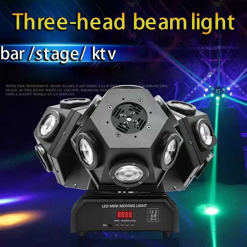 220W RGBW LED Beam Moving Head Light 3 Heads RGB Laser Stage Projector Light Music DMX512 Controller DJ Disco Lamp Party Lights XJ250527
