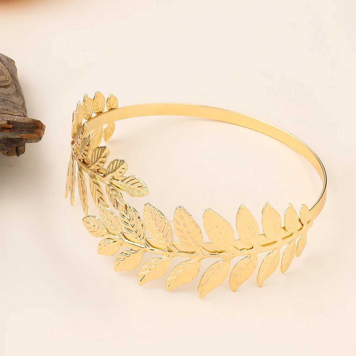 FTCY Gold Color Arm Cuff Bracelet for Women Vintage Greek Womens Upper Arm Bracelet Adjustable Open Bangles Jewelry Gifts W250526