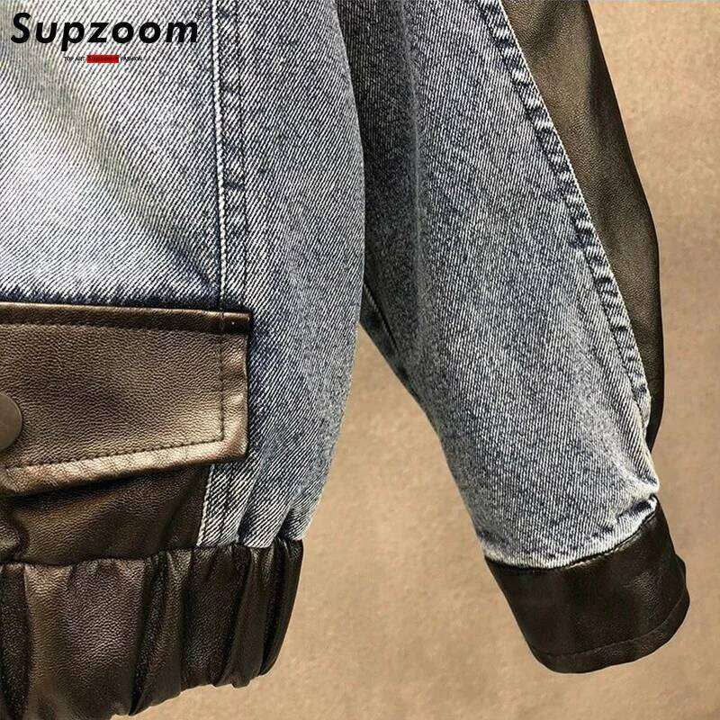 Supzoom New Arrival Design Top Fashion Casual Male Popular Clothes Coat Handsome Patchwork Denim Winter Jacket Men