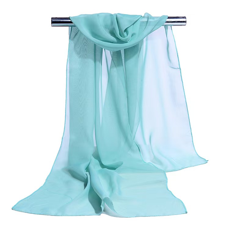 K847 New Japanese and Korean candy color solid color chiffon scarf silk shawl