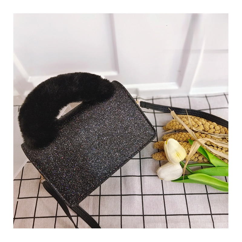 High quality brand, high-quality new style, free designer bag, fashionable sequin bag, plush handbag, texture crossbody bag, brand new free designer b