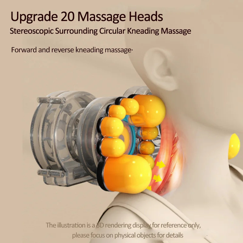 Jinkairui Neck Massage Pillow Cervical Massager Waist Back Shoulder Shiatsu Kneaded Multifunctional Compress Relaxation Gift 250519