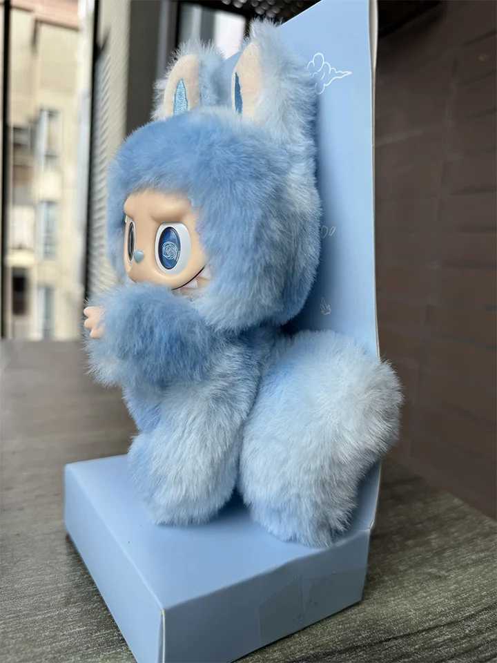 High Quality 17cm Blue Zimo Blind Box Angel Labubu Cute Vinyl Plush Doll Keychain Bag Decoration Girl Gift X250528