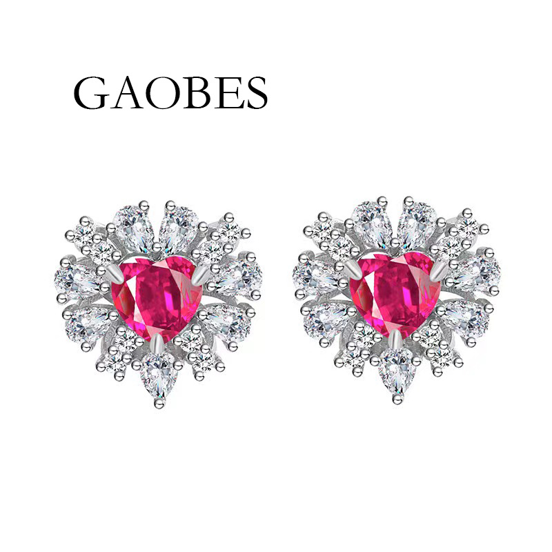 Glamorous Woman's Fine Gemstone Adornment: Radiant 925 SS Heart Pendant Pendants