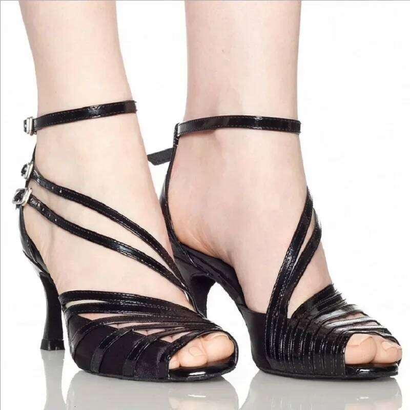 Women Latin Ballroom Dance Female Salsa Sandals Indoor Soft Sole Ladies Sambal Tango Shoes Party Stage Game Performance
