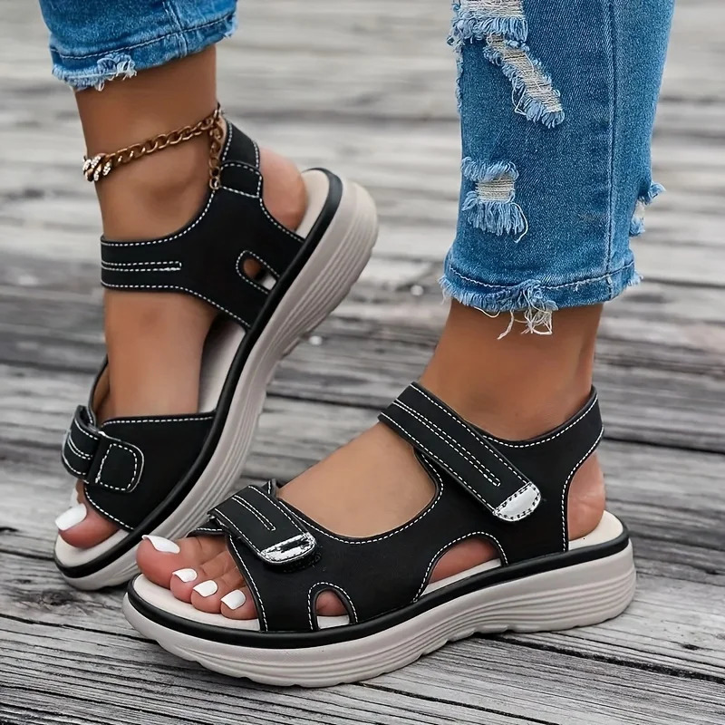 Summer Wedge Sandals for Women 2025 Fashion Non Slip Beach Shoes Woman Lightweight Casual Platform Plus Size Sandals Women 250519