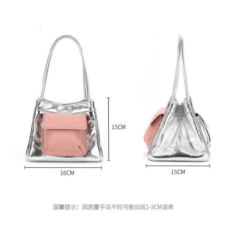 Women's 2023 New Color-Block Small Pocket Handbag Top Layer Cowhide Square Unique Personality Crossbody Bag
