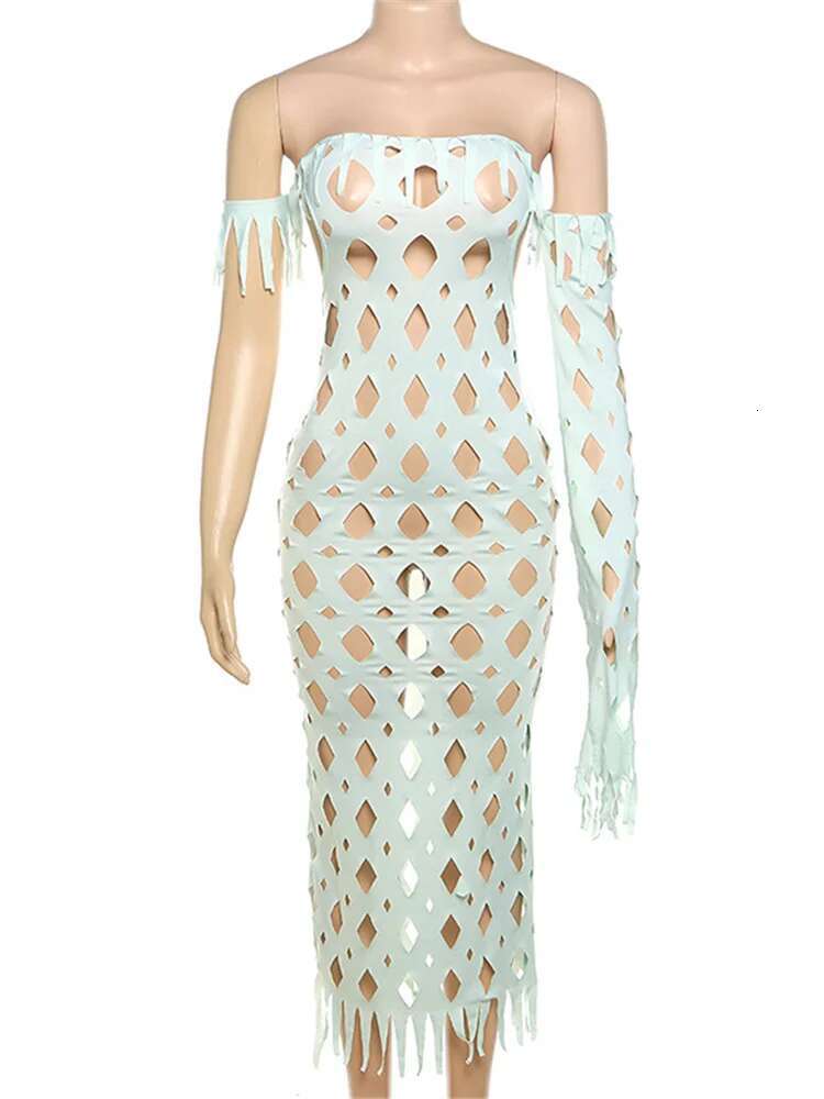 Sexy party club Dress Fashion Streetwear hollow out Maxi Dresses Women Party Birthday Outfits Wholesale Drop shipping
