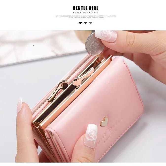Free shipping designer wallet New Women's Short Coin Purse Korean Style Female Student Mini Cute Foldable Small Wallet Multi-Card Slot Card Holde