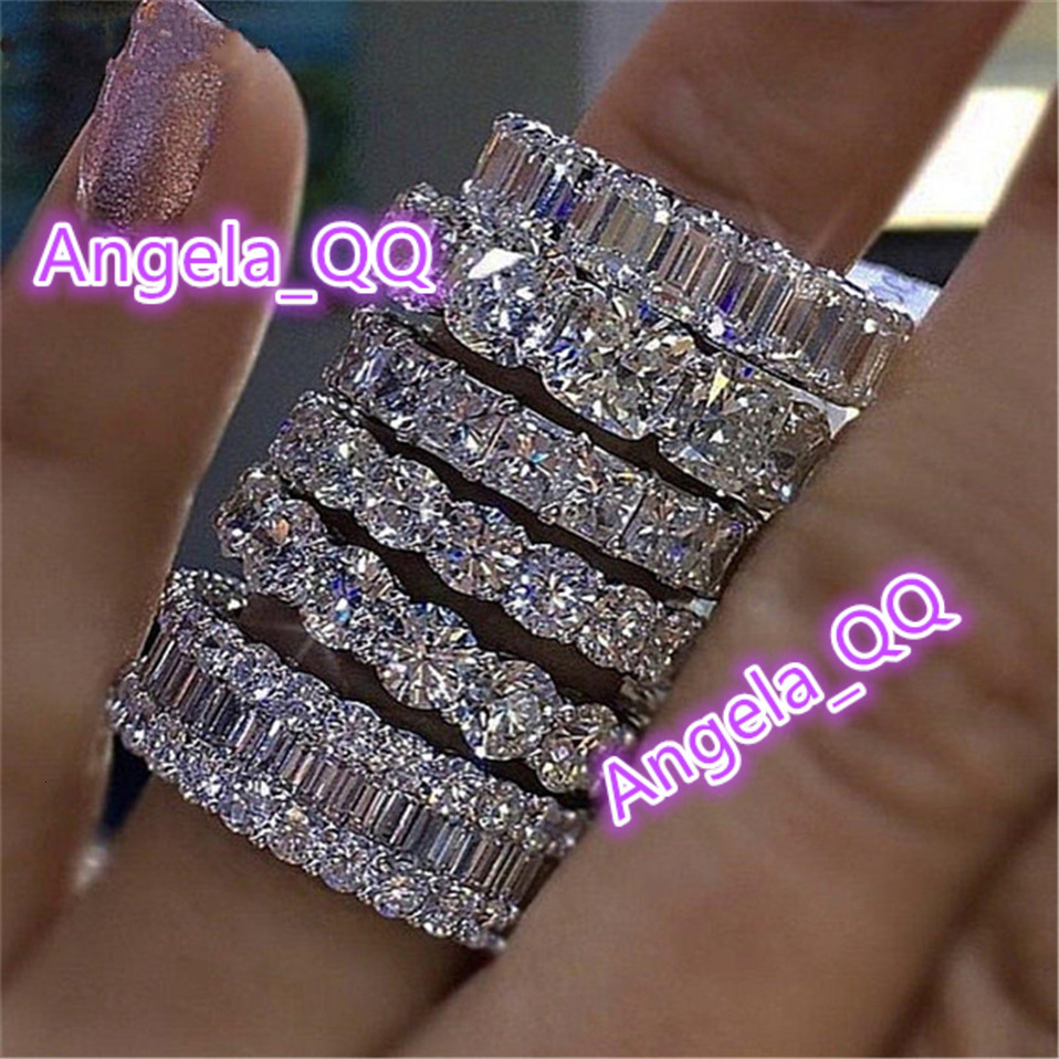 Wholesale Fashion Women Square Ladies Peach Heart Rings Finger Diamond Engagement Wedding Ring