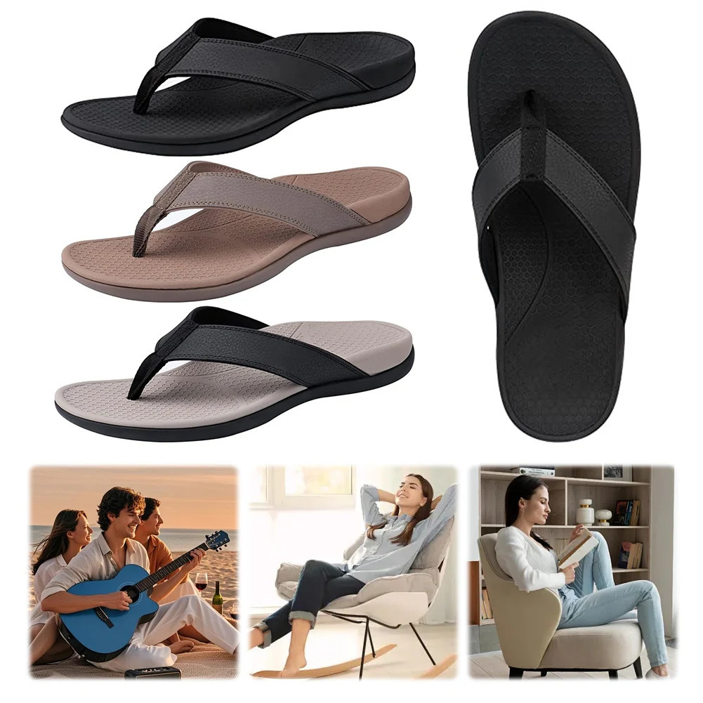 Men Ortic Flip Flops with Arch Support Supportive Beach Slippers Comfortable Walking Slippers Non Slip for Outdoor Beach 250526