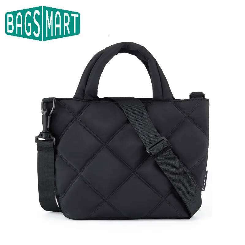 BAGSMART Puffy Mini Tote Quilted Grid Shoulder Bag Small Purse Handbag Organizer Crossbody Bags For Women