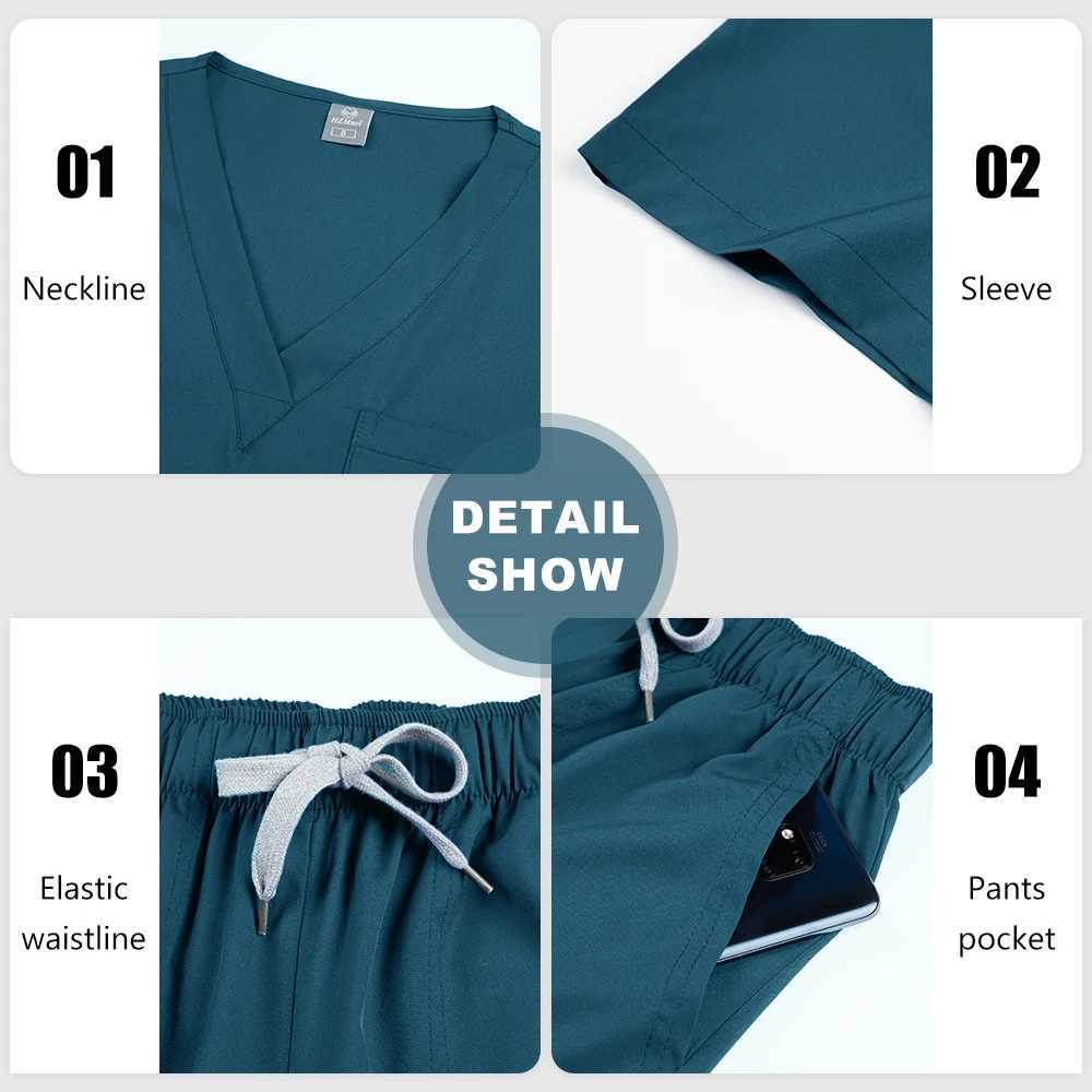 New Lightweight Anti-wrinkle Surgical Uniform Woman Men Medical Nurse Scrub Set Soft Breathable Doctor Nursing Clinical Workwear X250528