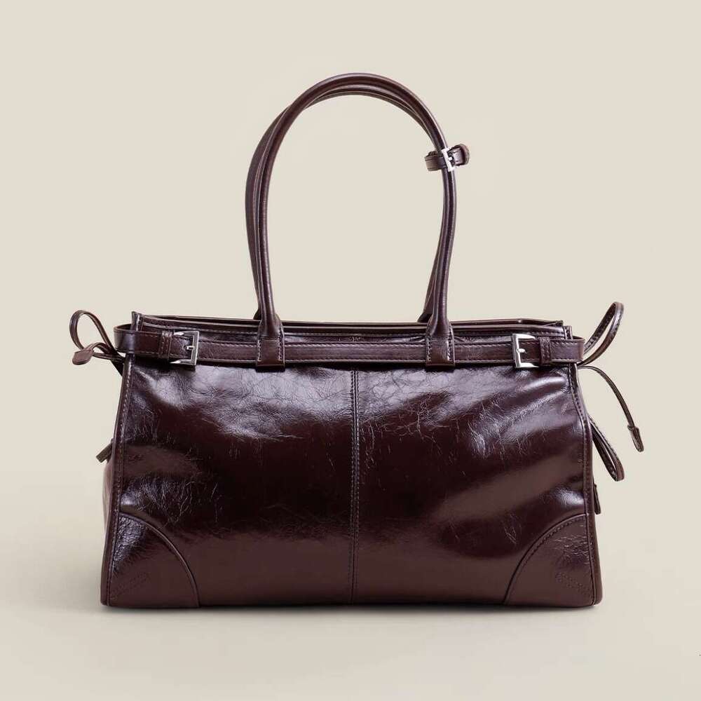 Women's New Large Capacity Genuine Leather Boston First Layer Cowhide High-end Fashion Tote Bag