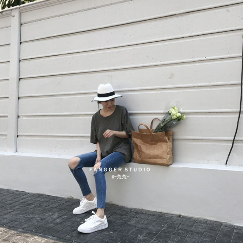 Luxury Brand Designer Bag 2024 New Korean Single Shoulder Diagonal Cross Women's Ins Capacity Kraft Handbag Paper Leather Large Bag