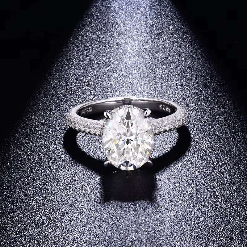 Hot Sell Moissanite Fashion Jewelry Ring 925 Sterling Silver Casual Rings for Ladies