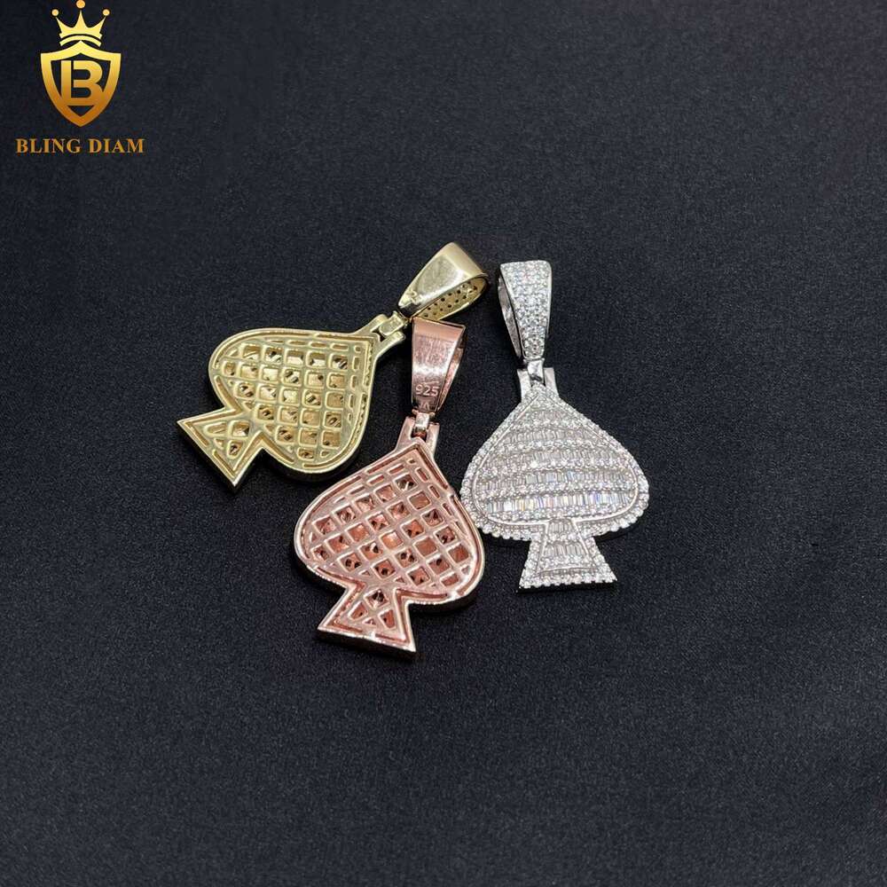 Iced Out Jewelry Sterling Sier VVS Moissanite Pass Dia Tester Heart Shape Pendant Necklace